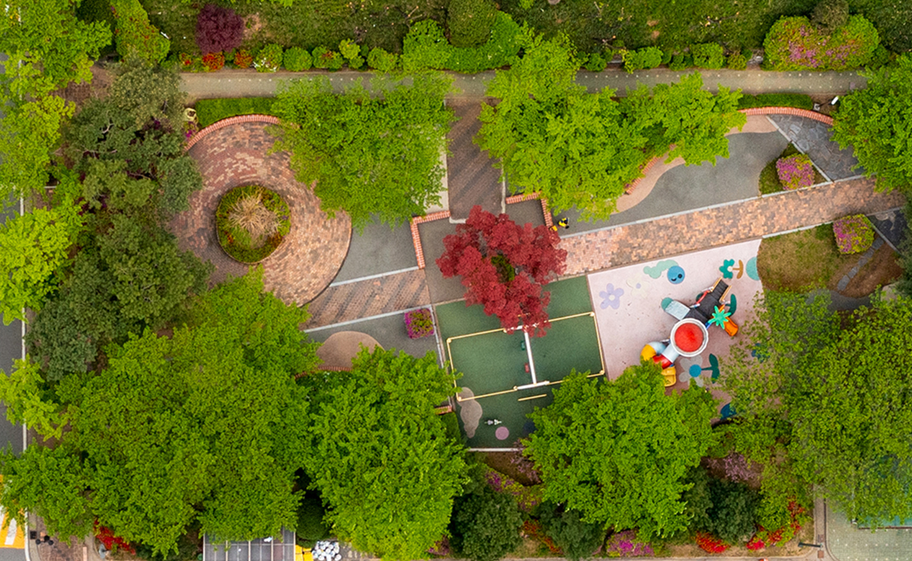 단지 앞 초등학교(계획), 공원과 연계된 커뮤니티 배치 